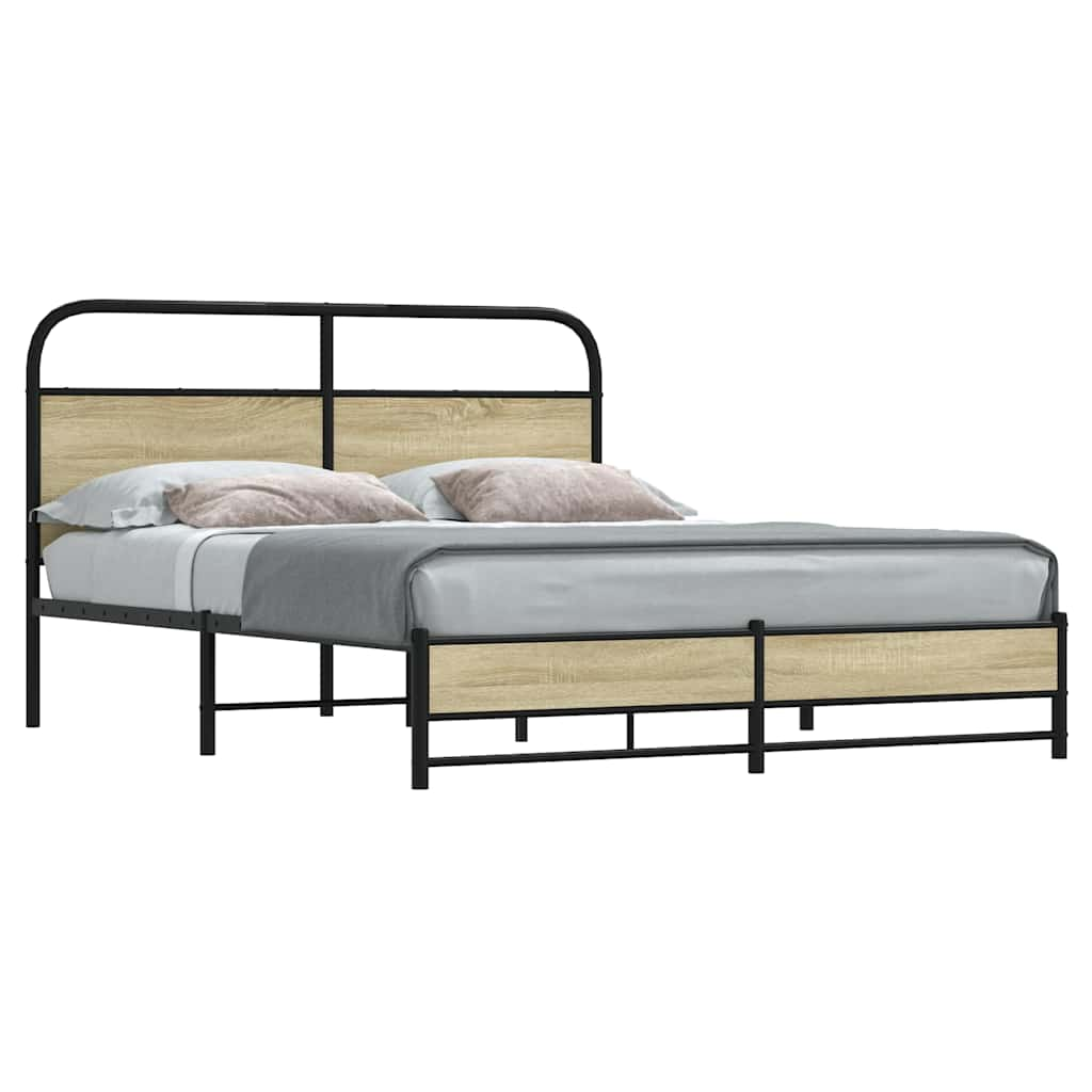 Bed frame without mattress 150x200 cm sonoma oak