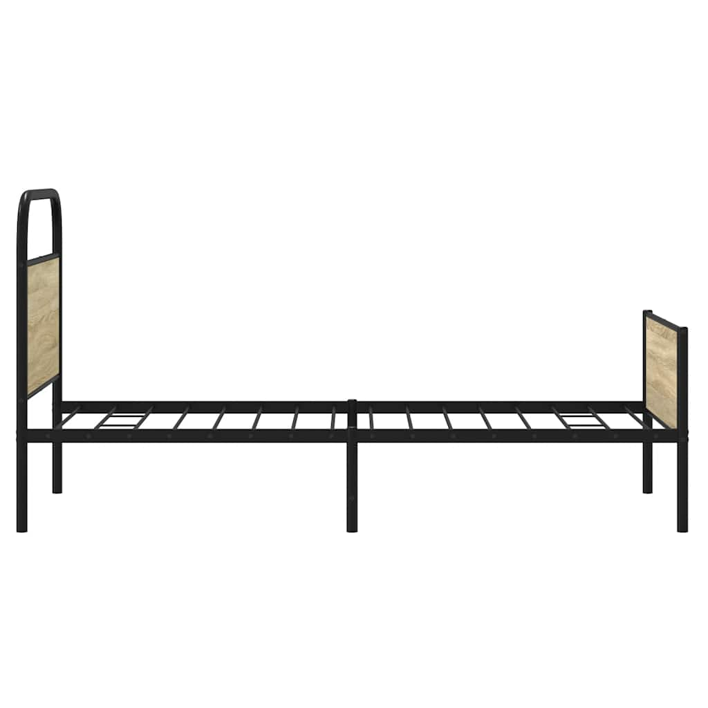 Cadre de lit sans matelas 75x190cm chêne sonoma bois ingénierie