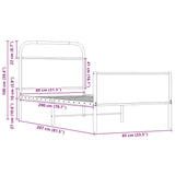 Bed frame without mattress 80x200cm sonoma oak engineered wood