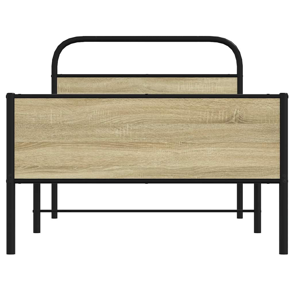 Cadre de lit sans matelas 90x190cm chêne sonoma bois ingénierie