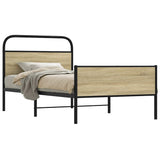 Bed frame without mattress 90x200cm sonoma oak engineered wood