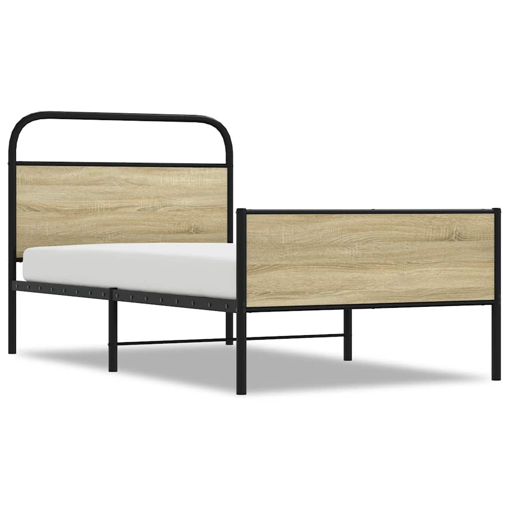 Cadre de lit sans matelas 100x190 cm chêne sonoma