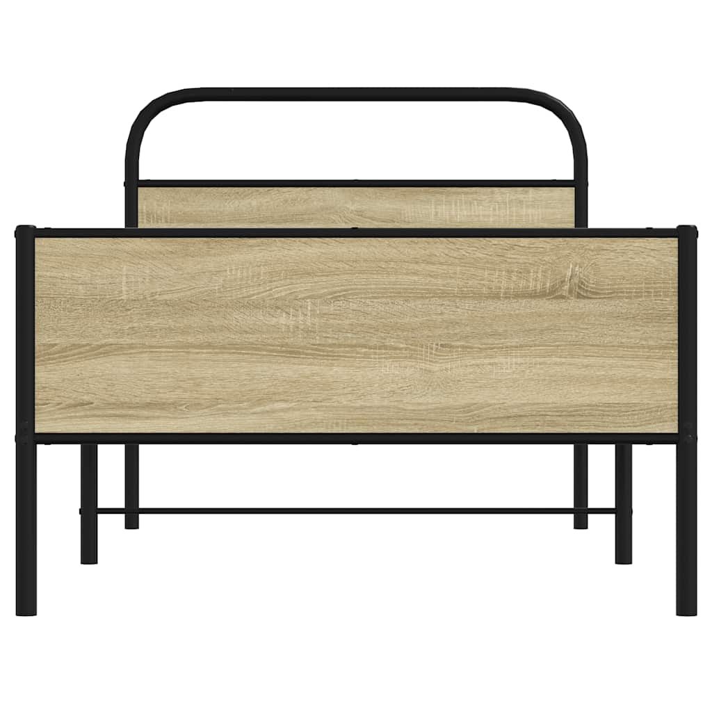 Cadre de lit sans matelas 107x203 cm chêne sonoma