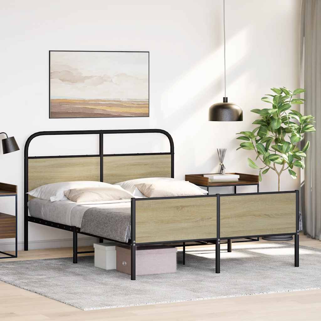 Cadre de lit sans matelas 120x190 cm cm chêne sonoma