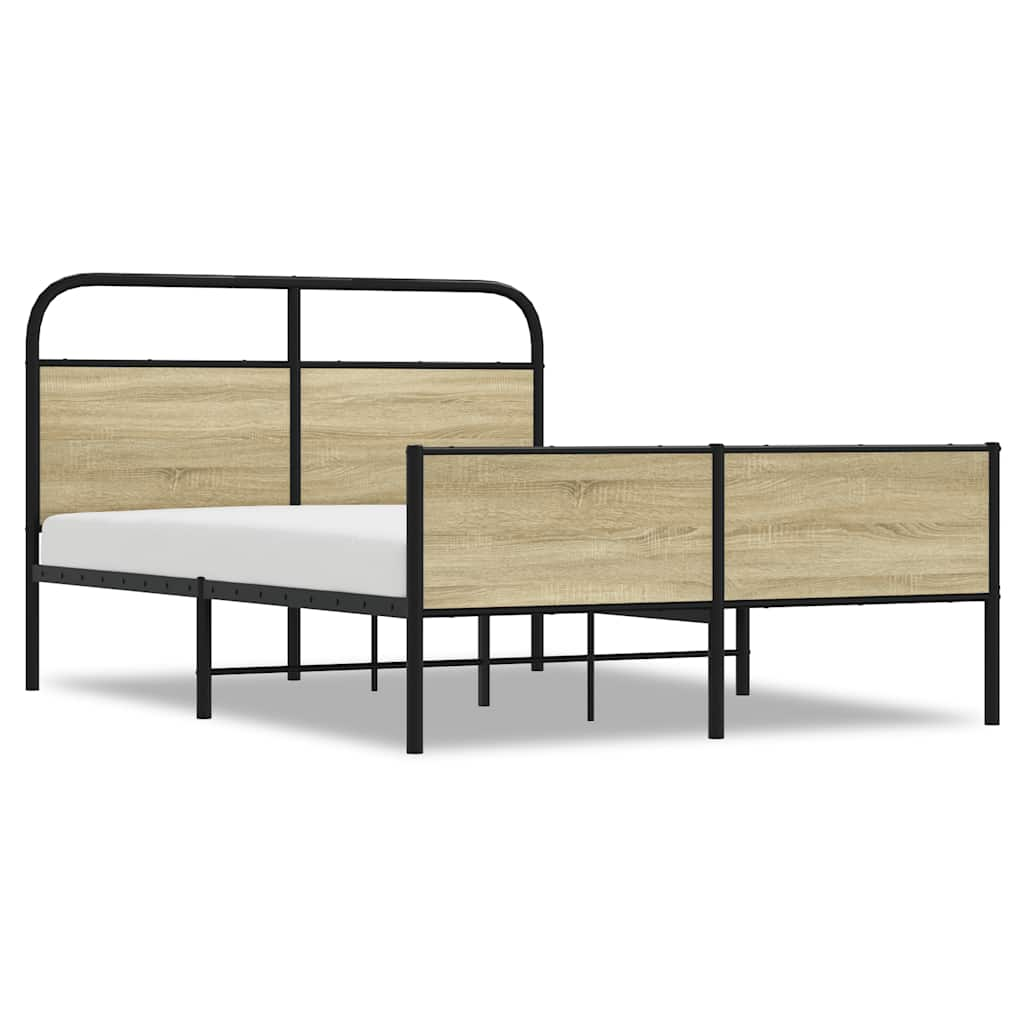 Cadre de lit sans matelas 140x190 cm chêne sonoma