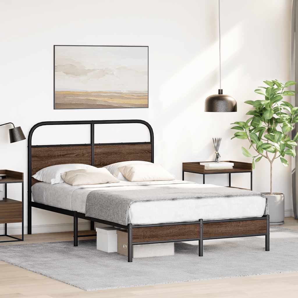 Cadre de lit sans matelas 120x190 cm chêne marron