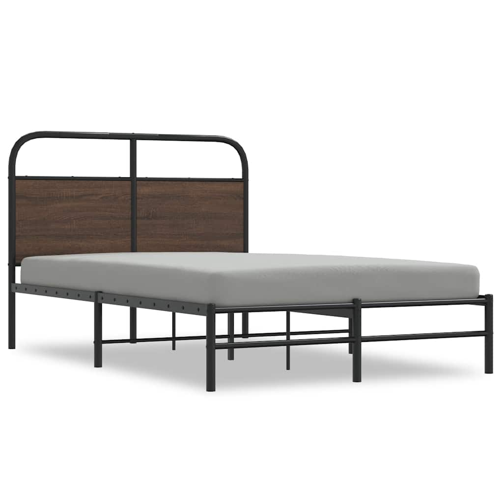 Bed frame without mattress 140x190 cm brown oak