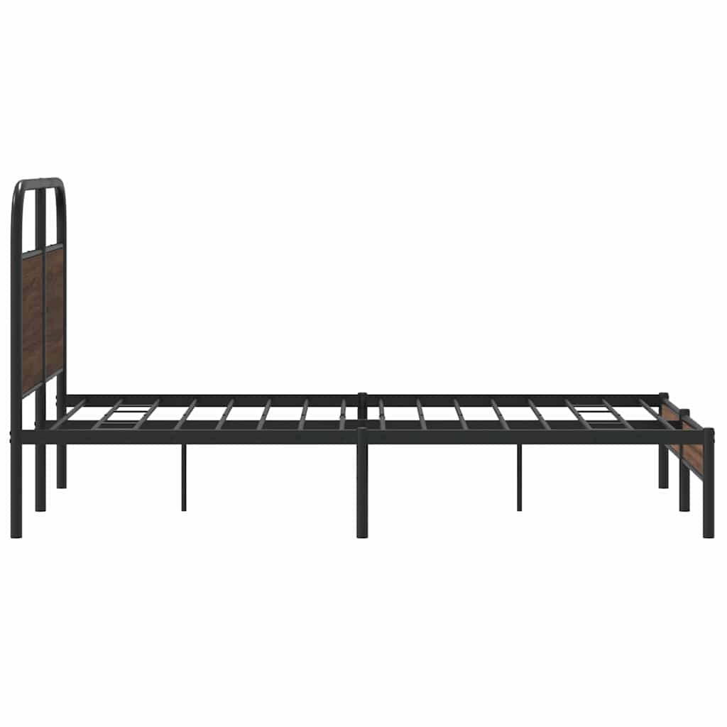 Bed frame without mattress 140x190 cm brown oak