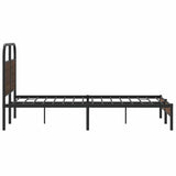 Bed frame without mattress 140x190 cm brown oak