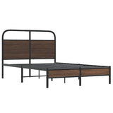 Bed frame without mattress 140x200 cm brown oak