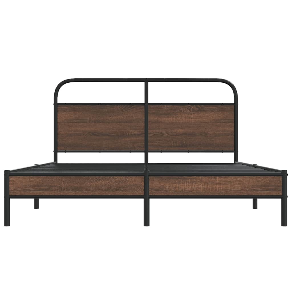 Cadre de lit sans matelas 150x200 cm chêne marron