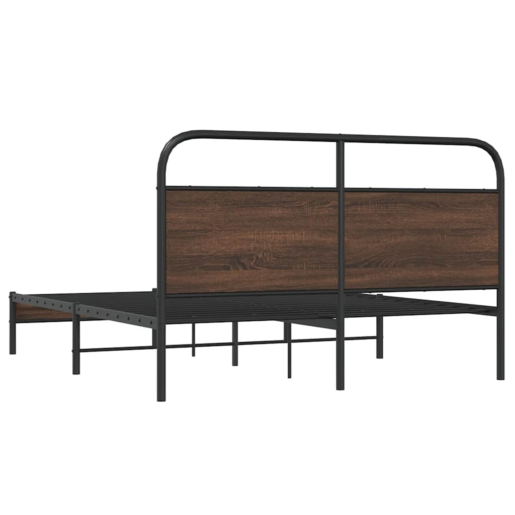 Cadre de lit sans matelas 150x200 cm chêne marron