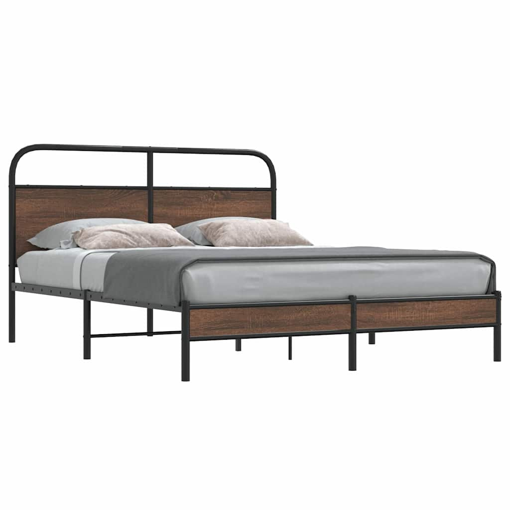 Cadre de lit sans matelas 150x200 cm chêne marron