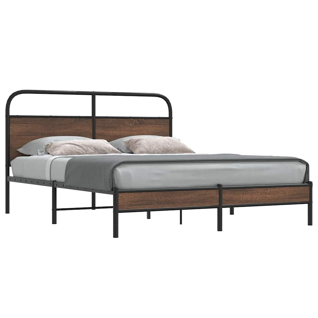 Cadre de lit sans matelas 160x200 cm chêne marron