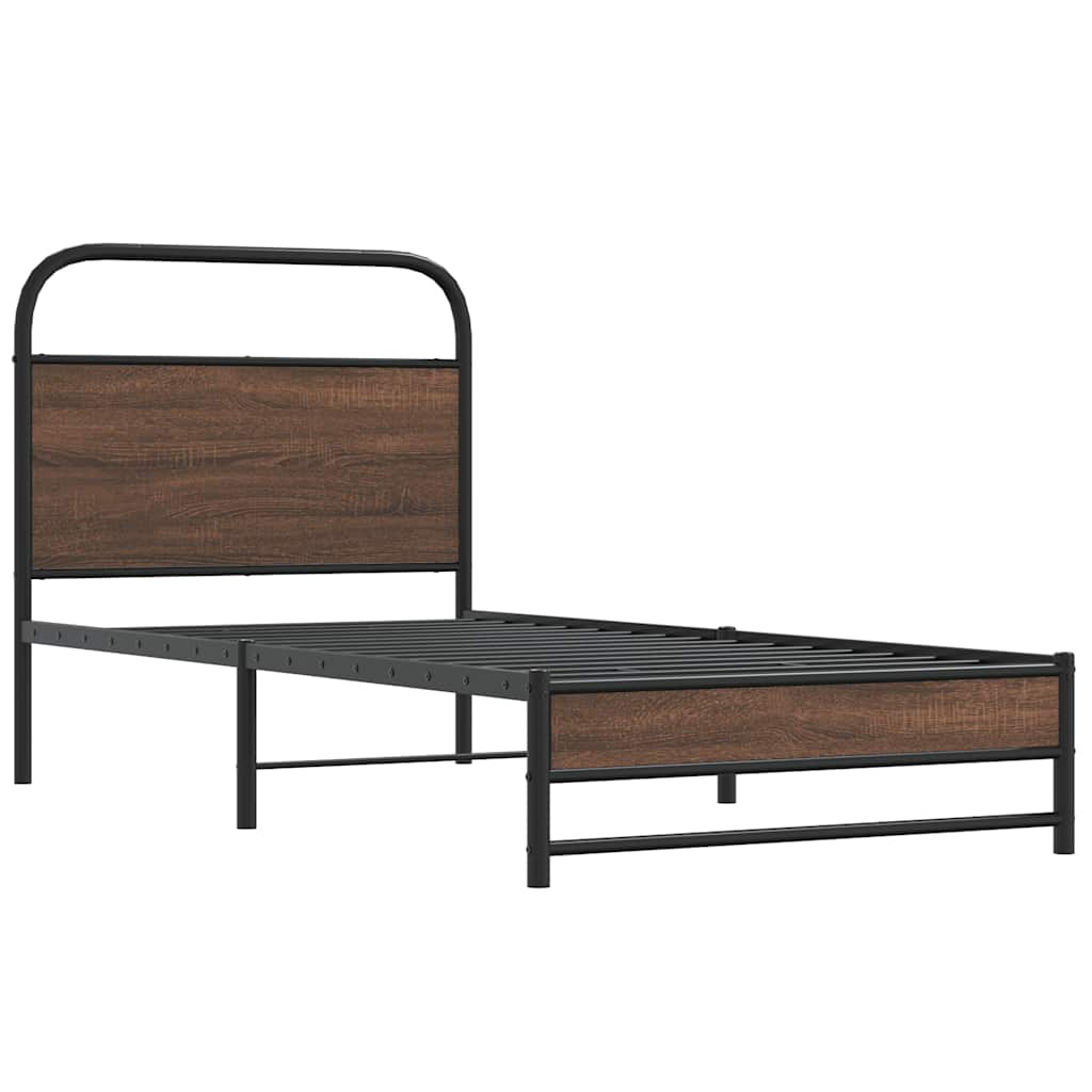 Cadre de lit sans matelas 107x203 cm chêne marron