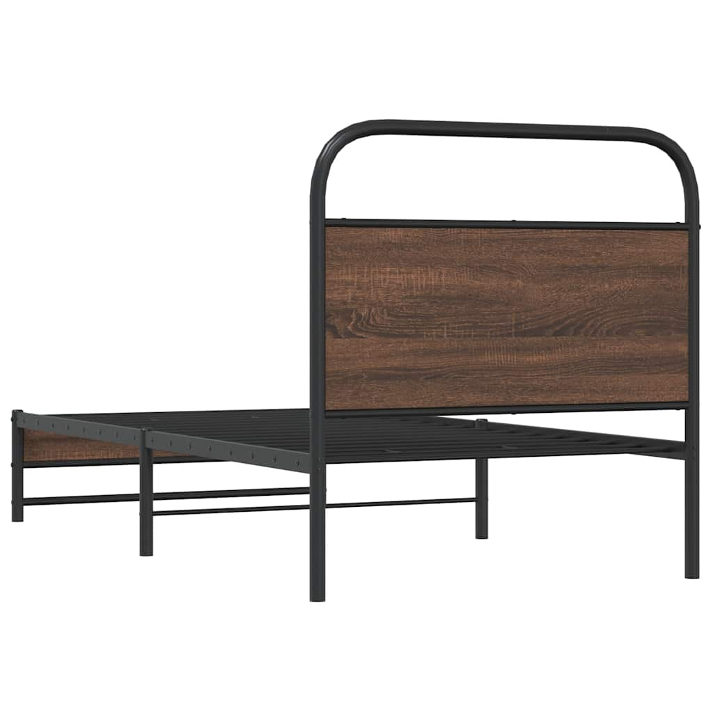 Cadre de lit sans matelas 107x203 cm chêne marron