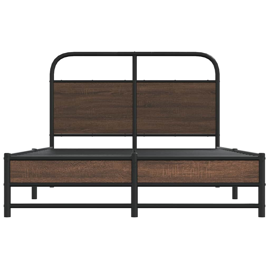 Bed frame without mattress 140x200 cm brown oak