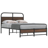 Bed frame without mattress 140x200 cm brown oak