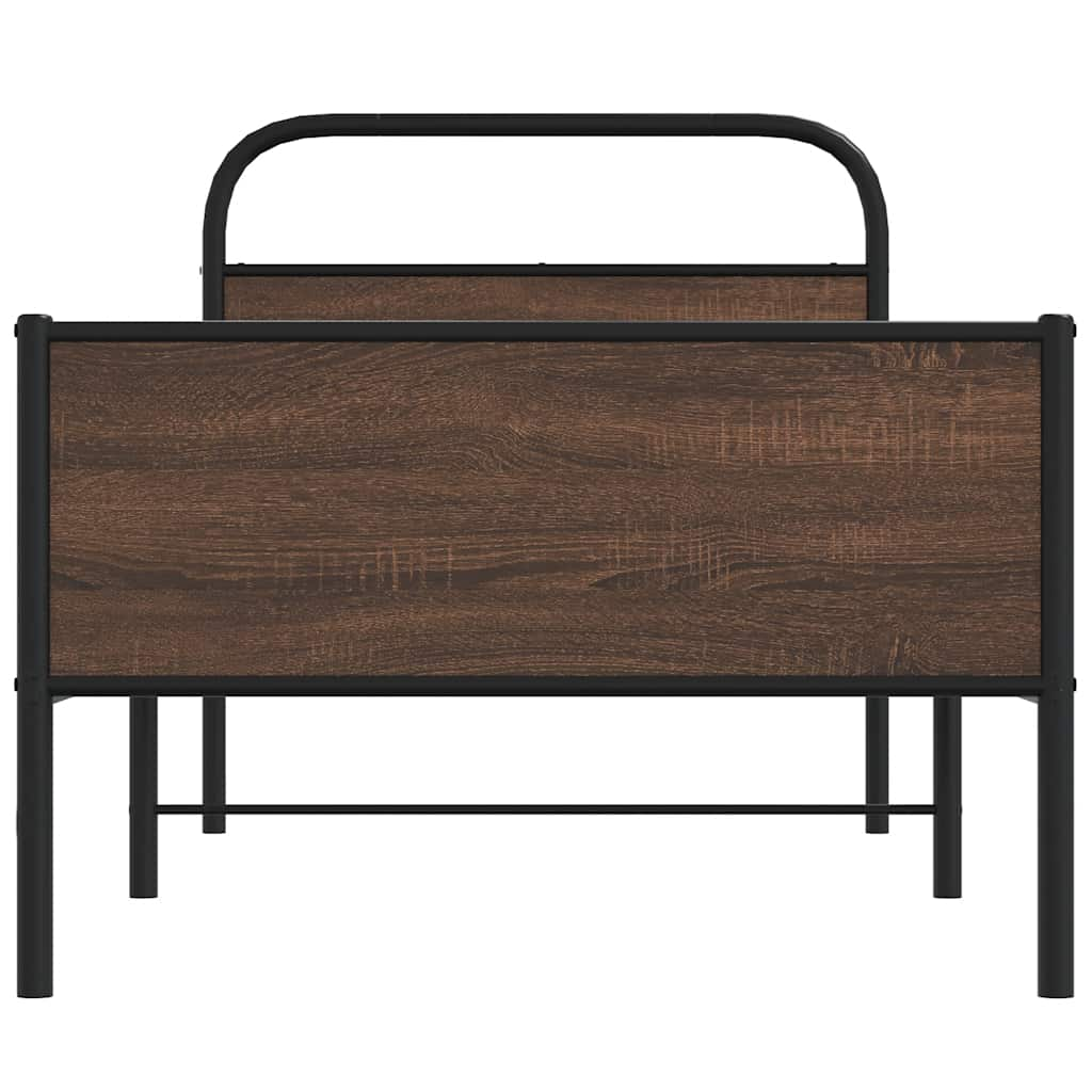 Cadre de lit sans matelas 90x190cm chêne marron bois ingénierie