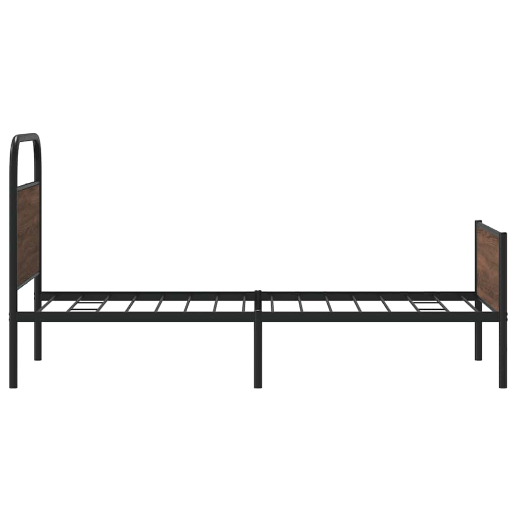 Cadre de lit sans matelas 90x190cm chêne marron bois ingénierie