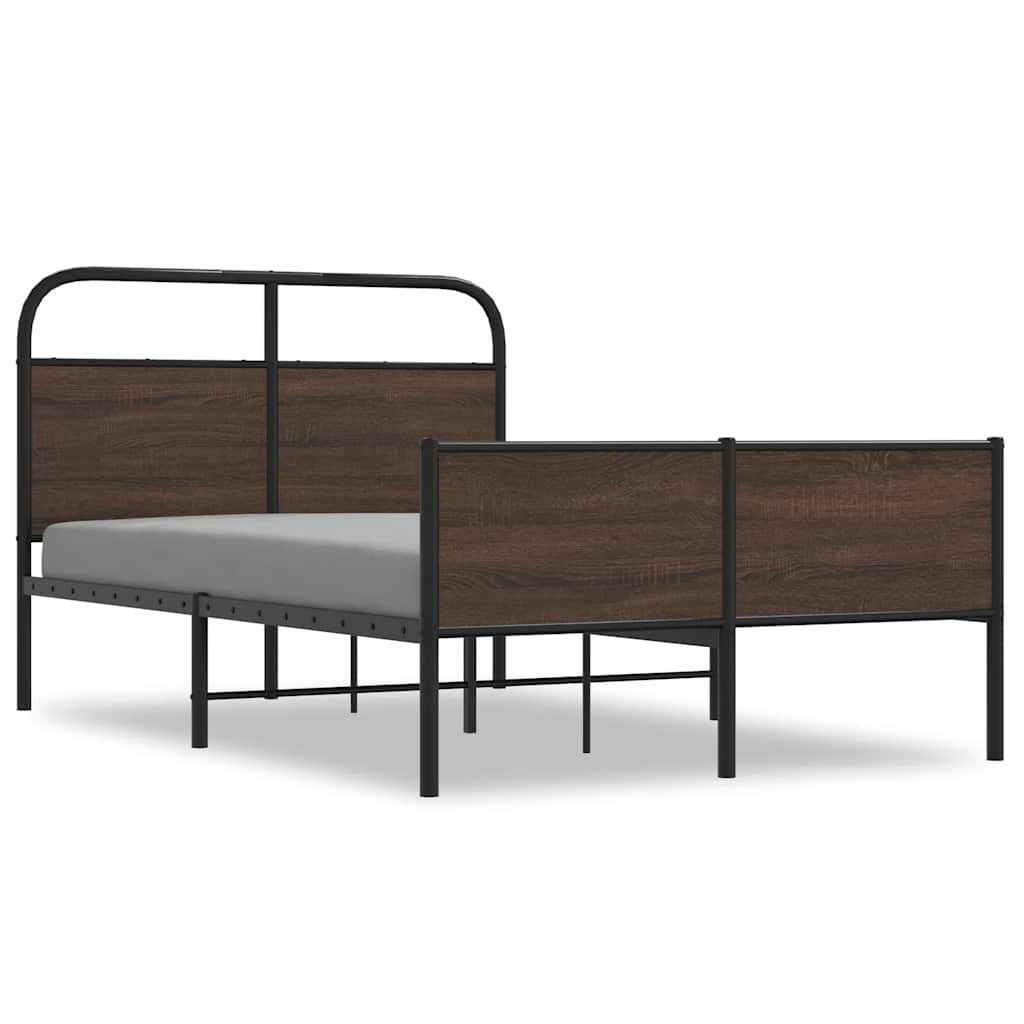 Cadre de lit sans matelas 135x190 cm chêne marron