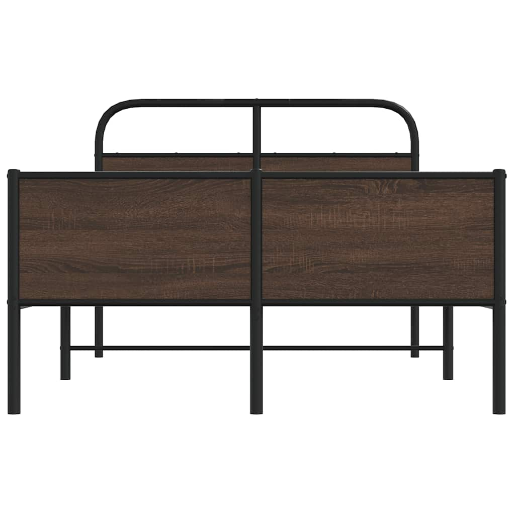 Cadre de lit sans matelas 135x190 cm chêne marron