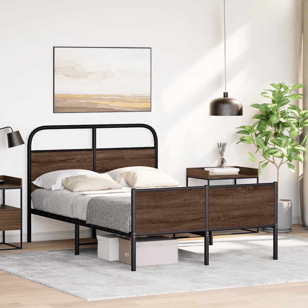 Cadre de lit sans matelas 140x200 cm chêne marron