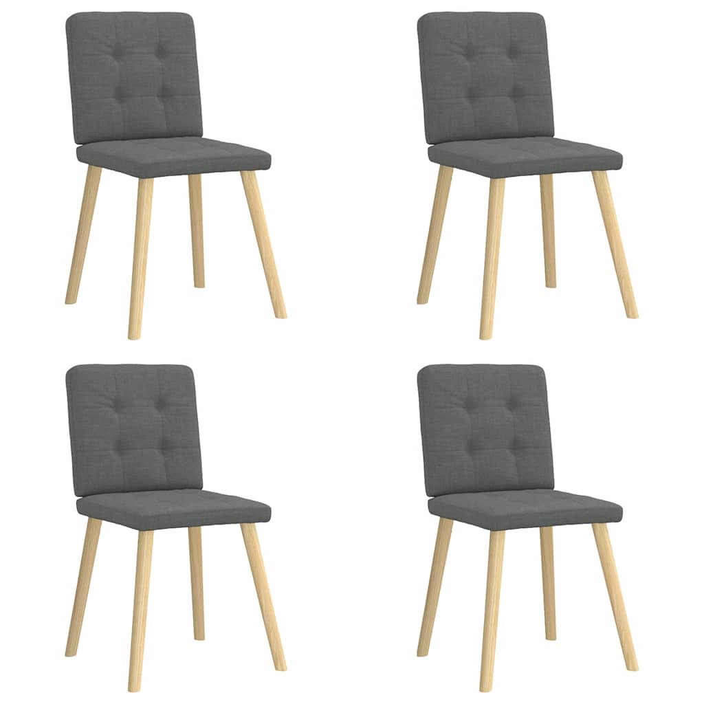 Chaises à manger lot de 4 gris foncé tissu