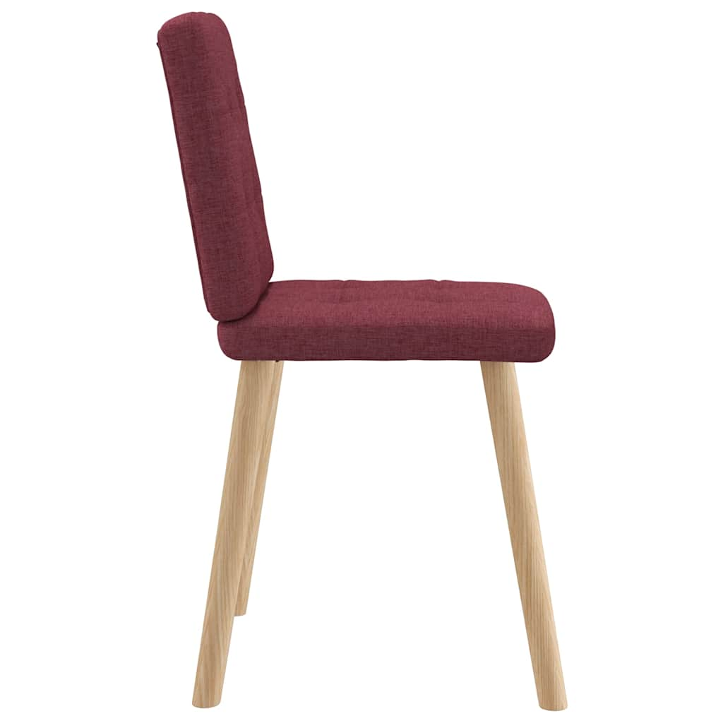 Chaises à manger lot de 4 rouge bordeaux tissu