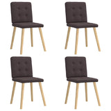 Dining chairs set of 4 dark brown fabric