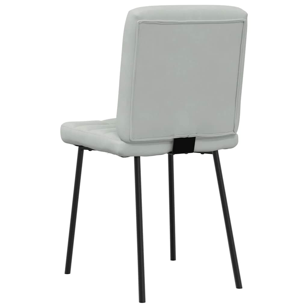 Dining chairs set of 4 Light grey Velvet