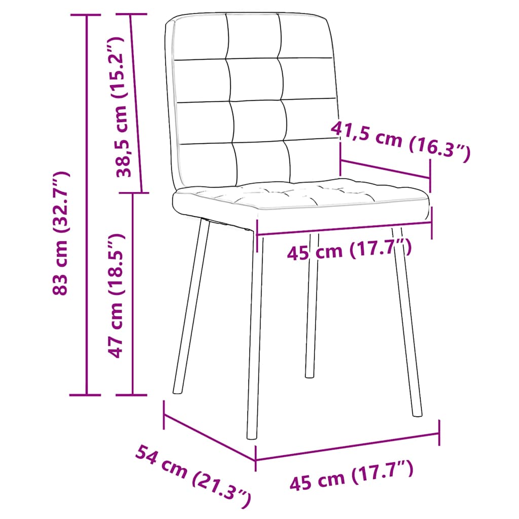 Dining chairs set of 4 Light grey Velvet