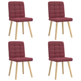 Chaises à manger lot de 4 rouge bordeaux tissu