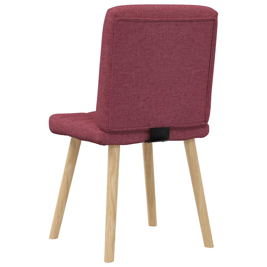 Chaises à manger lot de 4 rouge bordeaux tissu