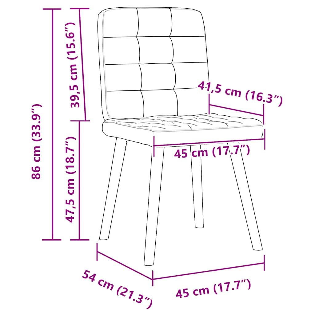 Chaises à manger lot de 4 rouge bordeaux tissu