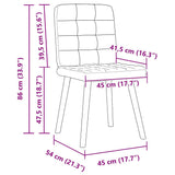 Chaises à manger lot de 4 marron foncé tissu