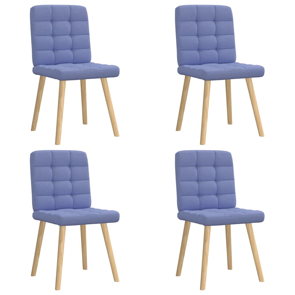 Chaises à manger lot de 4 bleu jean tissu