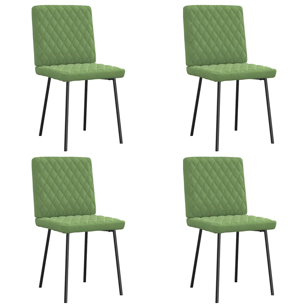 Dining chairs set of 4 light green velvet