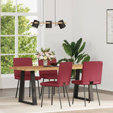 Dining chairs set of 4 burgundy red faux leather