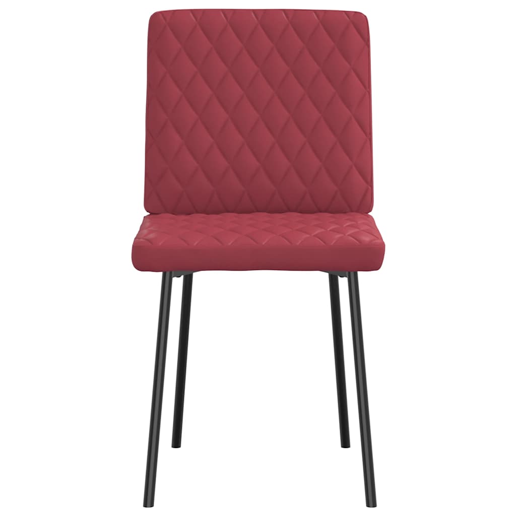 Dining chairs set of 4 burgundy red faux leather