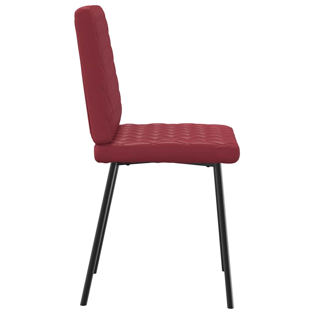 Dining chairs set of 4 burgundy red faux leather