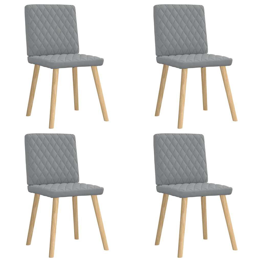 Chaises à manger lot de 4 gris clair tissu