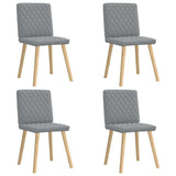 Chaises à manger lot de 4 gris clair tissu