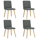 Chaises à manger lot de 4 gris foncé tissu