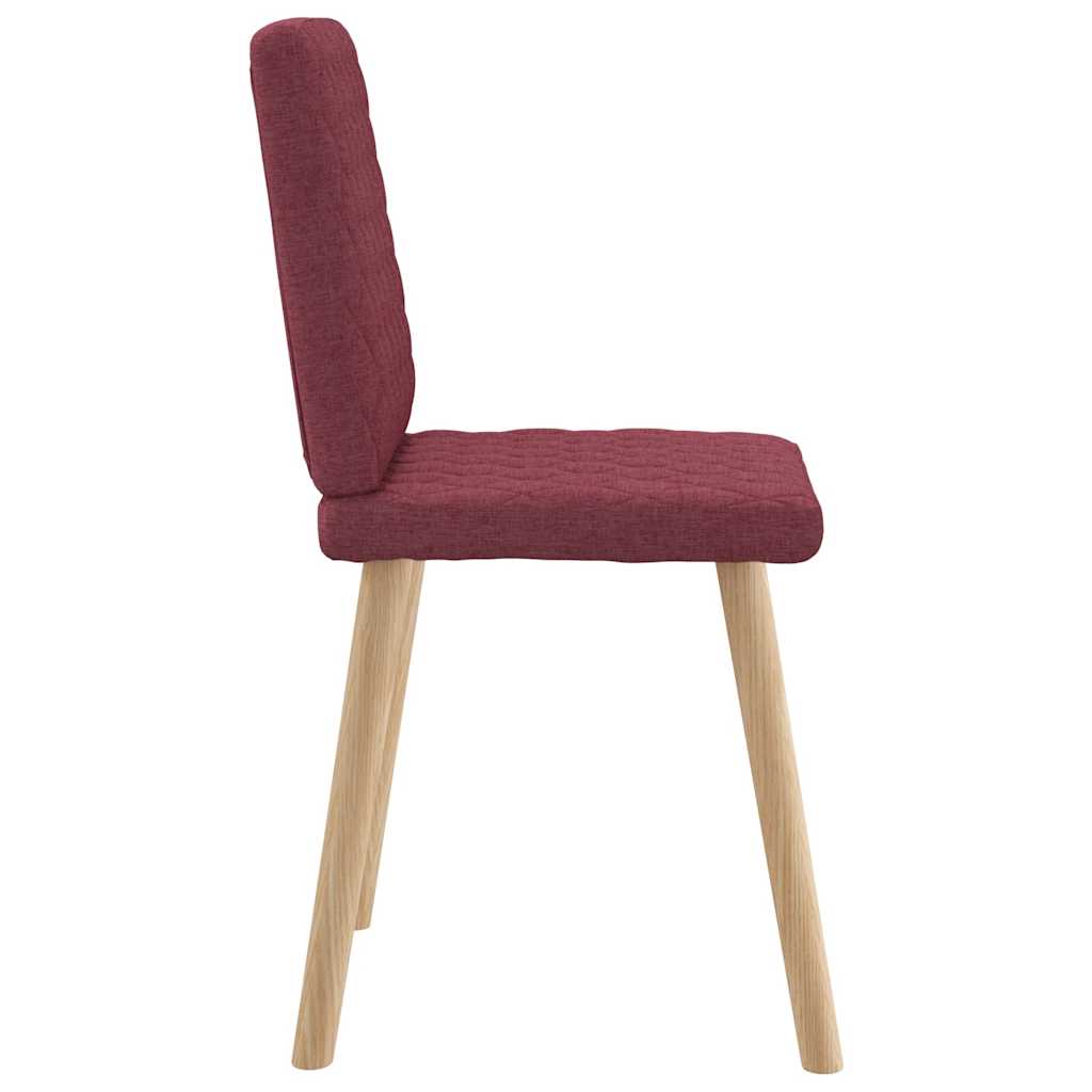 Chaises à manger lot de 4 rouge bordeaux tissu