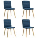 Chaises à manger lot de 4 bleu tissu