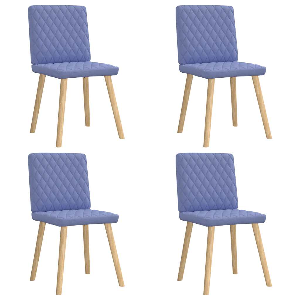 Chaises à manger lot de 4 bleu jean tissu