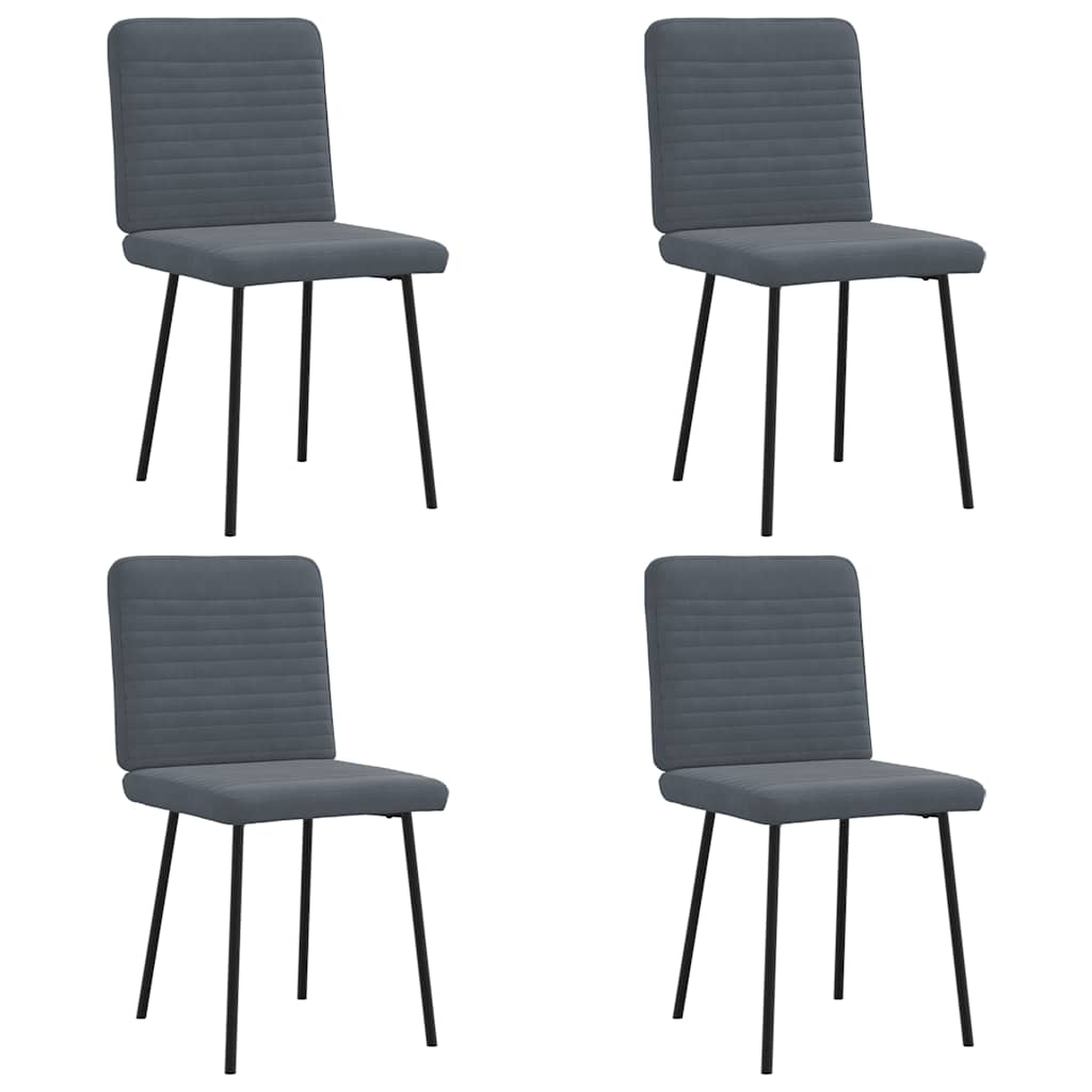 Chaises à manger lot de 4 Gris foncé Velours