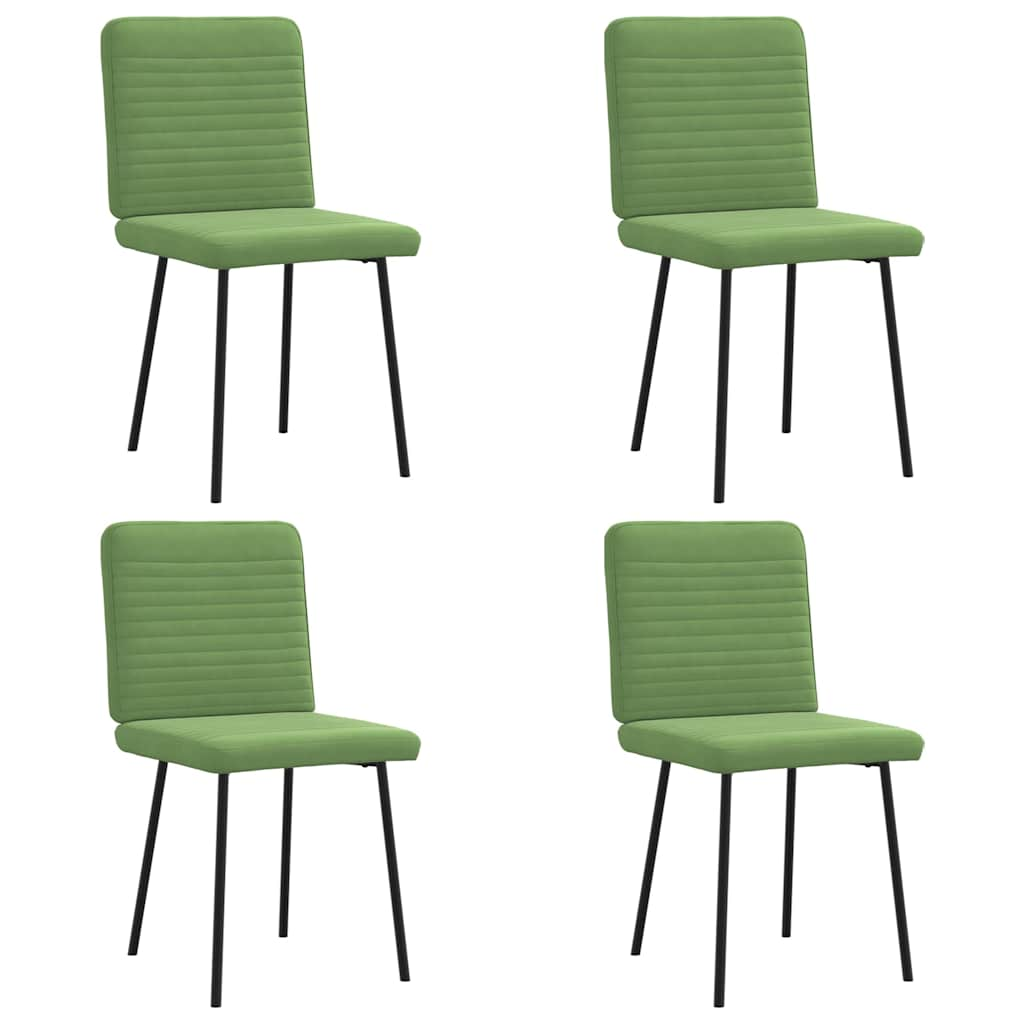 Chaises à manger lot de 4 vert clair velours