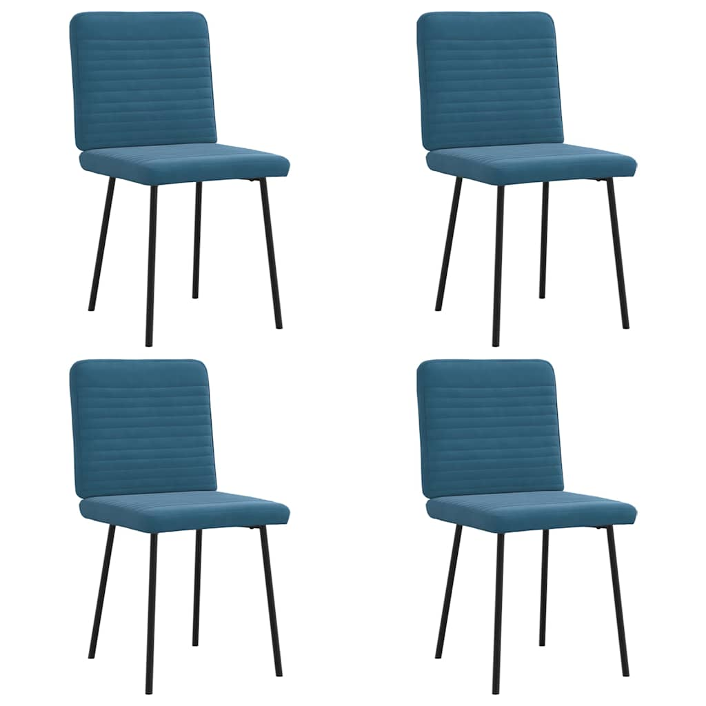 Chaises à manger lot de 4 Bleu Velours